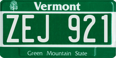 VT license plate ZEJ921