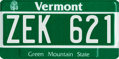 VT license plate ZEK621