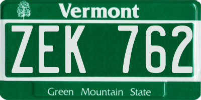 VT license plate ZEK762