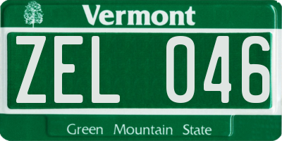 VT license plate ZEL046