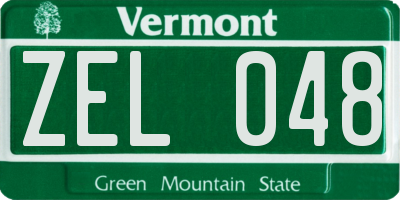 VT license plate ZEL048