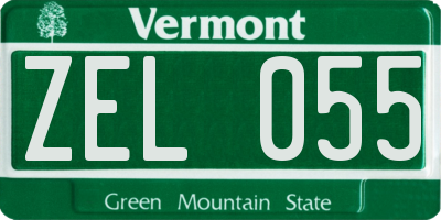 VT license plate ZEL055