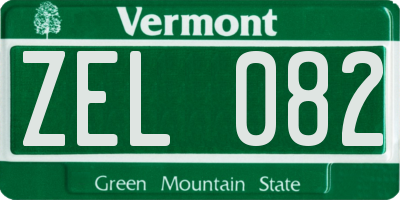 VT license plate ZEL082