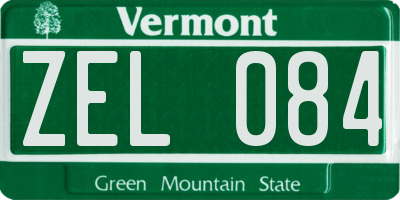 VT license plate ZEL084