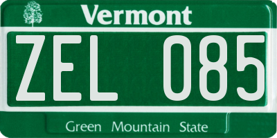 VT license plate ZEL085