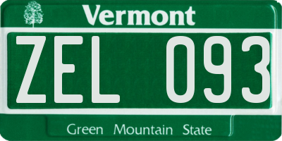 VT license plate ZEL093