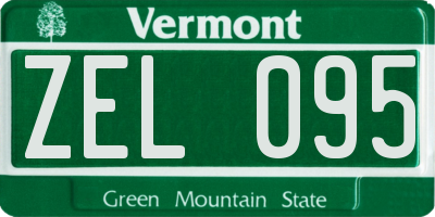 VT license plate ZEL095