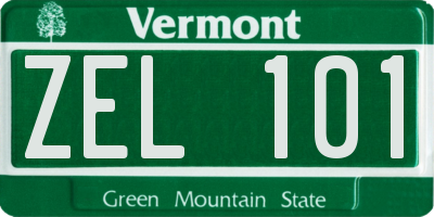 VT license plate ZEL101