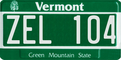 VT license plate ZEL104