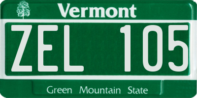 VT license plate ZEL105