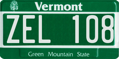 VT license plate ZEL108