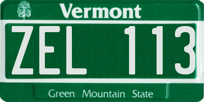 VT license plate ZEL113