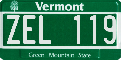 VT license plate ZEL119