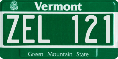 VT license plate ZEL121