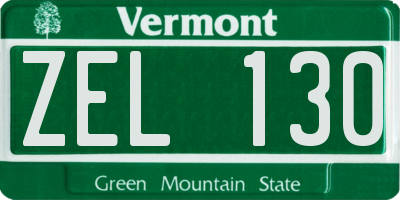 VT license plate ZEL130