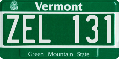 VT license plate ZEL131