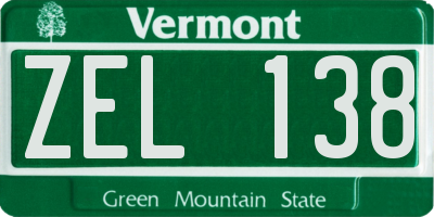 VT license plate ZEL138