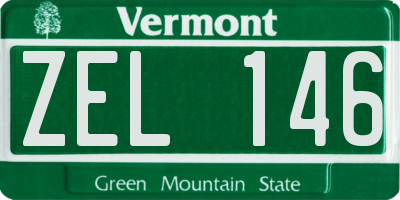 VT license plate ZEL146
