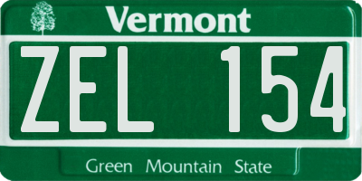 VT license plate ZEL154