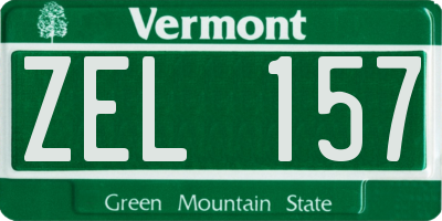 VT license plate ZEL157