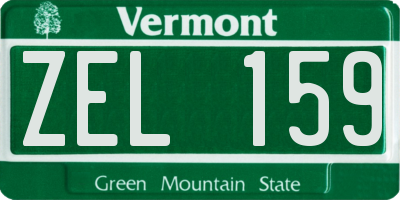 VT license plate ZEL159