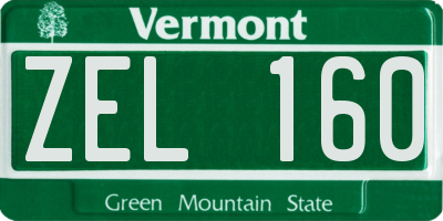 VT license plate ZEL160