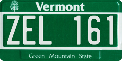 VT license plate ZEL161