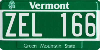 VT license plate ZEL166