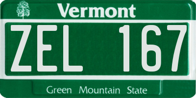 VT license plate ZEL167