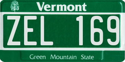 VT license plate ZEL169