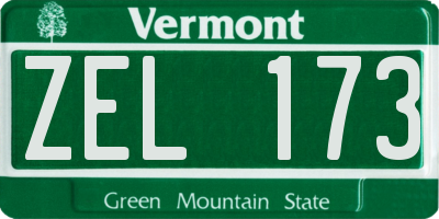 VT license plate ZEL173