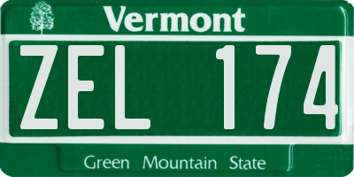 VT license plate ZEL174
