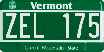 VT license plate ZEL175