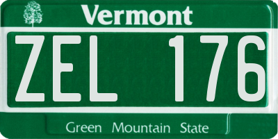 VT license plate ZEL176