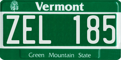 VT license plate ZEL185
