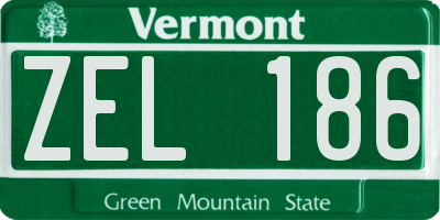 VT license plate ZEL186