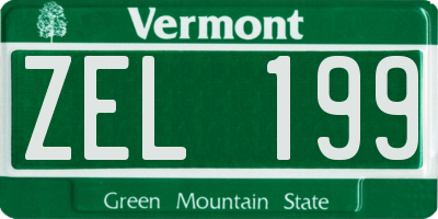 VT license plate ZEL199