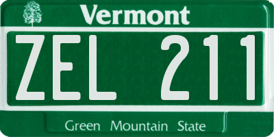 VT license plate ZEL211