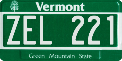 VT license plate ZEL221