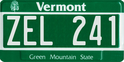 VT license plate ZEL241