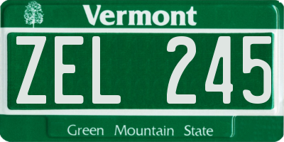 VT license plate ZEL245