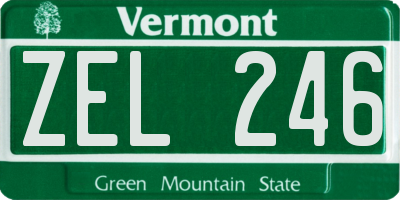 VT license plate ZEL246