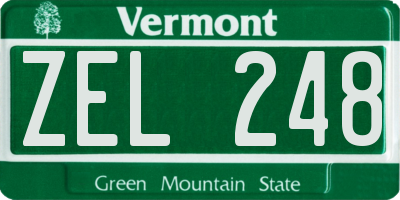 VT license plate ZEL248