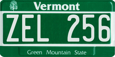 VT license plate ZEL256
