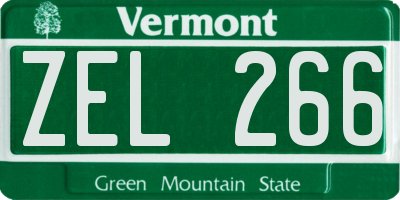 VT license plate ZEL266