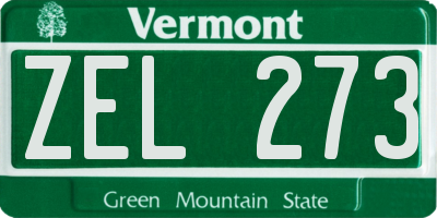 VT license plate ZEL273