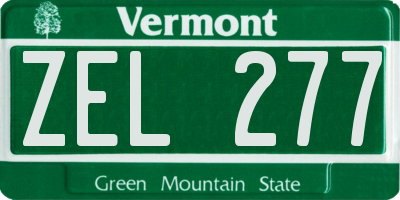 VT license plate ZEL277