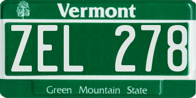 VT license plate ZEL278