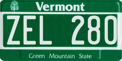 VT license plate ZEL280