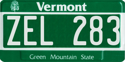 VT license plate ZEL283